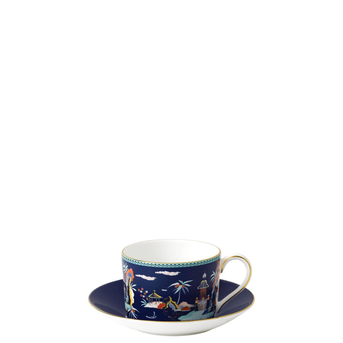 Wonderlust Blue Pagoda Teacup & Saucer