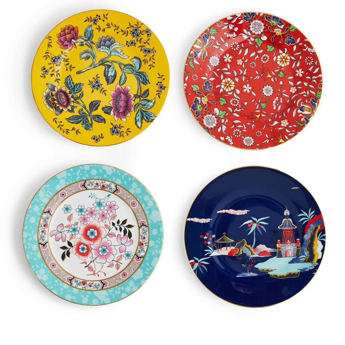 Wonderlust Plates, Set of 4