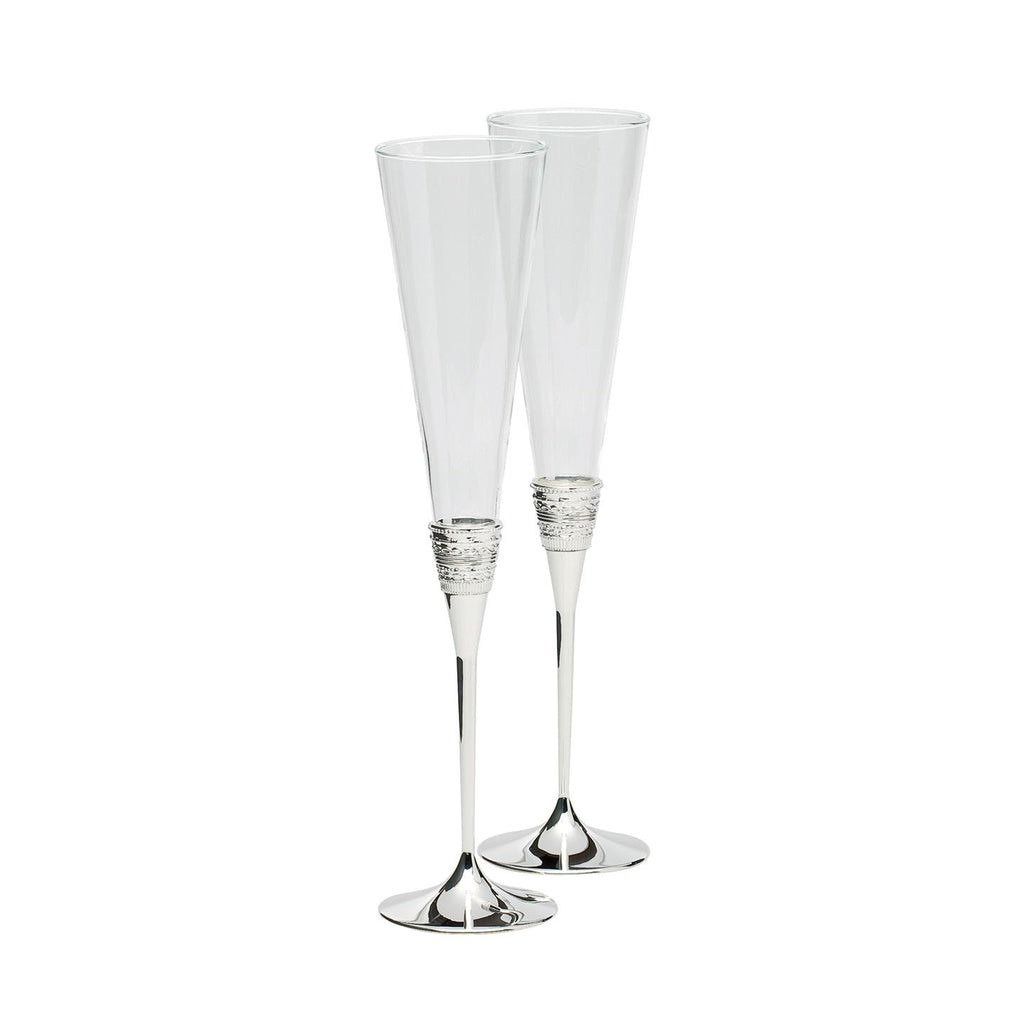 With Love Silver Toasting Flutes, Pair