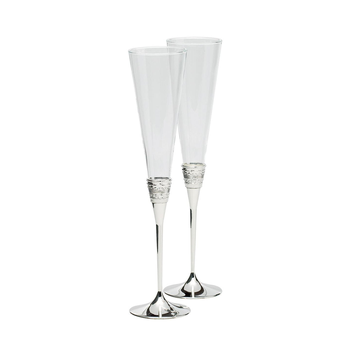 With Love Silver Toasting Flutes, Pair