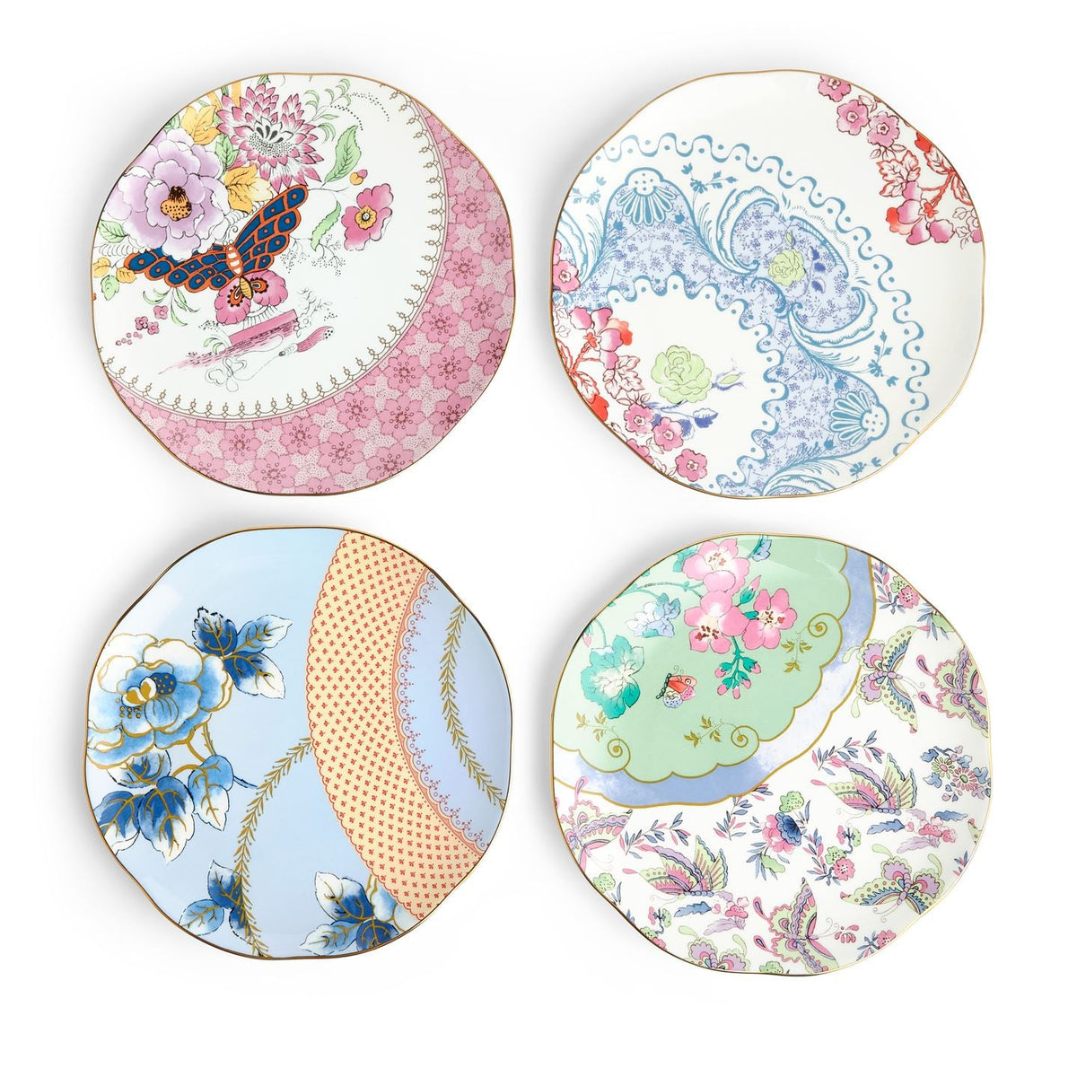 Butterfly Bloom Salad Plate , Set of 4