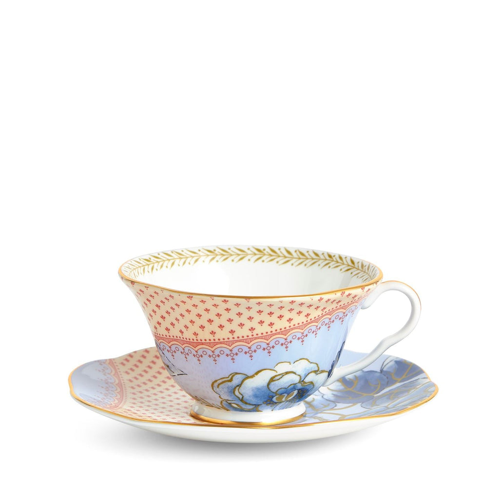 Butterfly Bloom Blue Teacup and Saucer