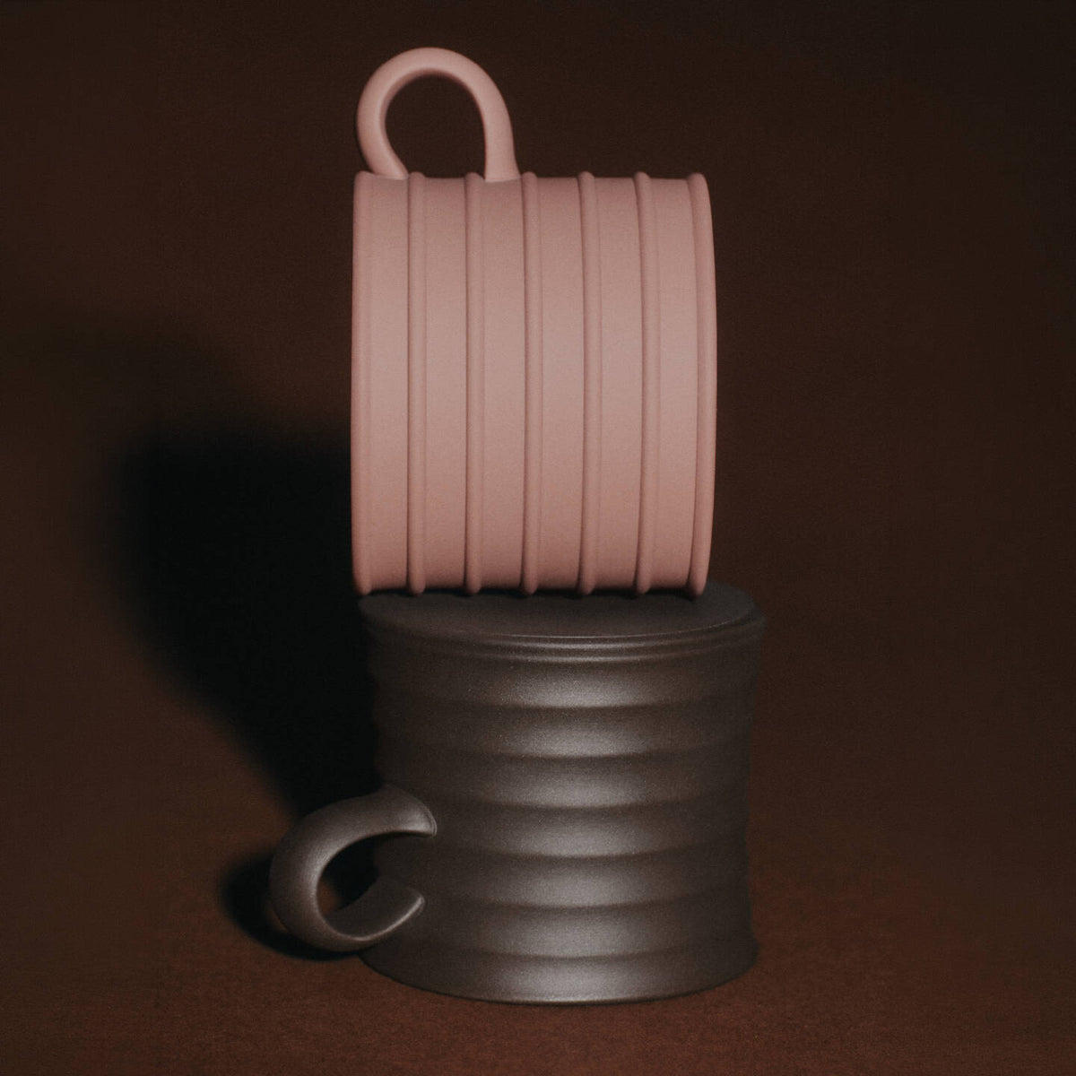 JW Anderson Mug Pair Dark Brown / Teracotta