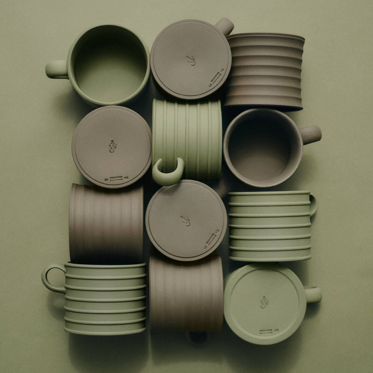 JW Anderson Mug Pair Marsh Green / Sage Green